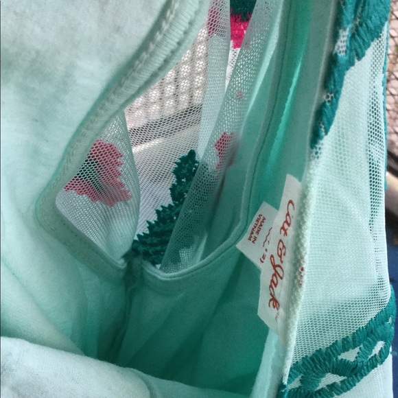 Cat & Jack Turquoise Embroidered Kaftan/Coverup - Picture 8 of 8